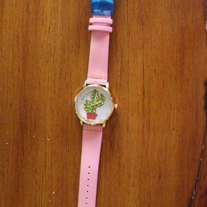 BRAND NEW AUTHENTIC BETSEY JOHNSON EMBROIDERED CATCHES WRISTWATCH, CUTE/FUN!